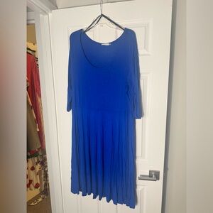 Calvin Klein Blue Casual 3/4 Sleeve Sundress